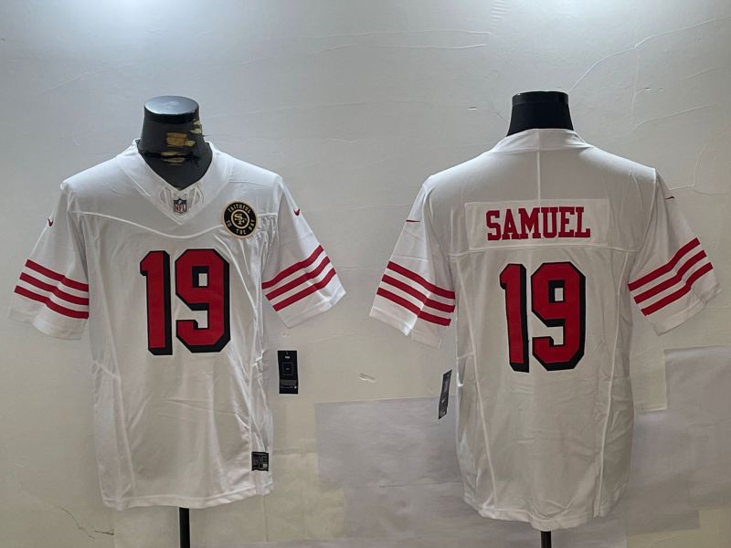 Men San Francisco 49ers 19 Samuel White three generations 2024 Nike Limited NFL Jersey style 2